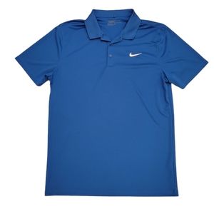 Men's Nike Golf Dri Fit Blue Polo T Shirt - Medium